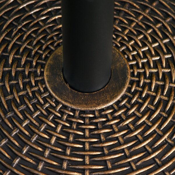 VivaGarden Base per Ombrellone Rotonda in Plastica Effetto Rattan da 25kg per Pali da 35mm 38mm 48mm