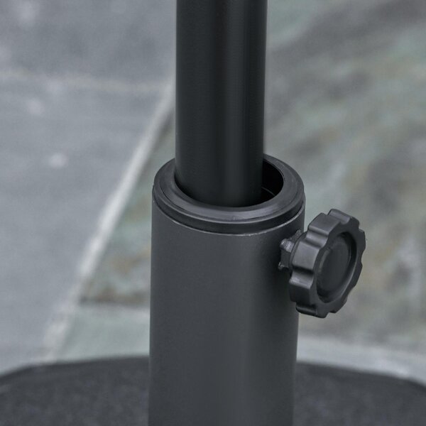VivaGarden Base per Ombrellone Rotonda 55cm in Plastica da 30kg per Pali da 38-48mm Nero