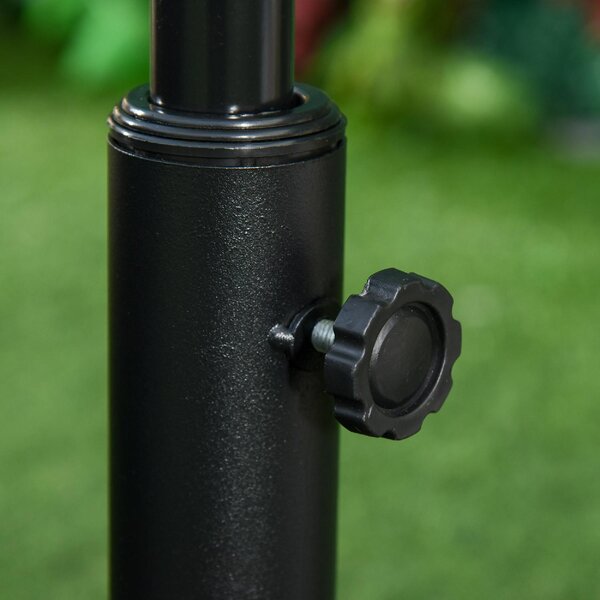 VivaGarden Base per Ombrellone Rotonda in Plastica Effetto Rattan da 25kg per Pali da 35mm 38mm 48mm
