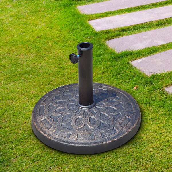 VivaGarden Base per Ombrellone Rotonda In Resina Marrone 44x33 cm