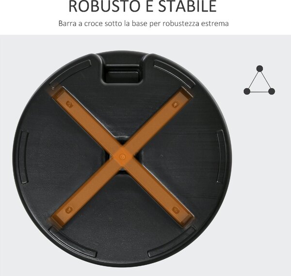 VivaGarden Base per Ombrellone Rotonda 55cm in Plastica da 30kg per Pali da 38-48mm Nero