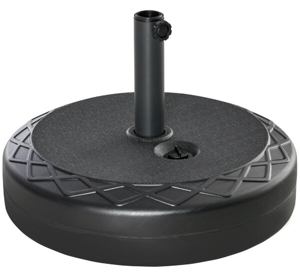 VivaGarden Base per Ombrellone Rotonda 55cm in Plastica da 30kg per Pali da 38-48mm Nero