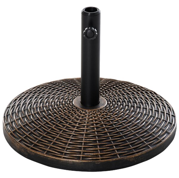 VivaGarden Base per Ombrellone Rotonda in Plastica Effetto Rattan da 25kg per Pali da 35mm 38mm 48mm