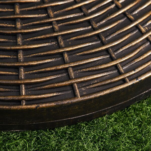 VivaGarden Base per Ombrellone Rotonda in Plastica Effetto Rattan da 25kg per Pali da 35mm 38mm 48mm
