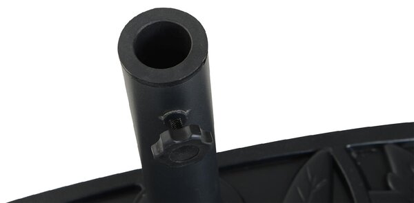 VivaGarden Base per Ombrellone Semicircolare da 9 kg in HDPE Cemento e Metallo con Motivi Floreali 50x32x32 cm Nero