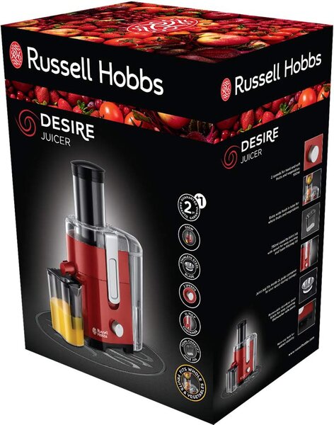 Russell Hobbs Centrifuga elettrica Frutta e Verdura Capacit polpa 2 Litri Potenza 550 Watt colore Rosso - 24740-56 Desire
