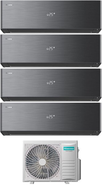 Hisense Climatizzatore Quadri Split Inverter 12000+12000+12000+12000 Btu Condizionatore con Pompa di Calore Classe A++/A+ Gas R32 Wi-Fi (Unit Inte