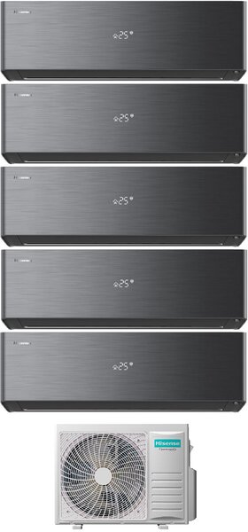 Hisense Climatizzatore Penta Split Inverter 9000+9000+9000+12000+12000 Btu Condizionatore con Pompa di Calore Classe A++/A+ Gas R32 Wi-Fi (Unit In