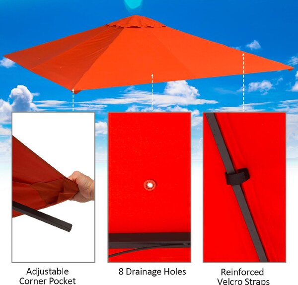 VivaGarden Copertura Gazebo 3x3 mt Top in Poliestere Impermeabile con 8 Fori di Ventilazione colore Arancione