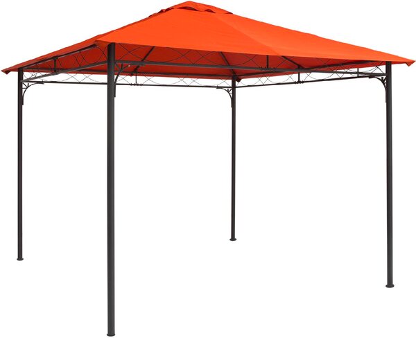 VivaGarden Copertura Gazebo 3x3 mt Top in Poliestere Impermeabile con 8 Fori di Ventilazione colore Arancione