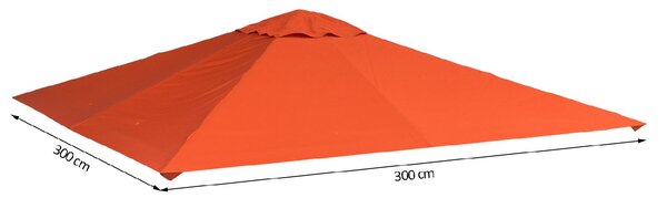 VivaGarden Copertura Gazebo 3x3 mt Top in Poliestere Impermeabile con 8 Fori di Ventilazione colore Arancione