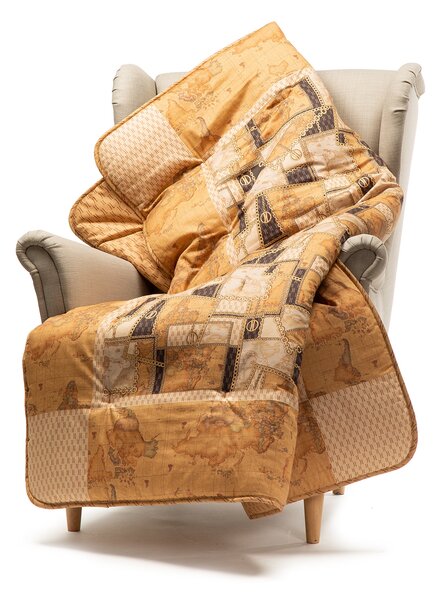 Plaid In Raso Di Cotone Geo Chain CM. 130X170 Alviero Martini 1A Classe Geo Caleffi