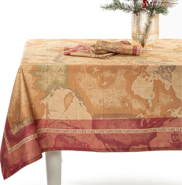 Tovaglia Da Cucina In Cotone Geo Classic Red CM. 150X150 Alviero Martini 1A Classe Geo Caleffi