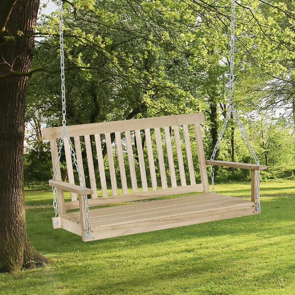 VivaGarden Dondolo da Giardino 2 Posti in Legno Dimensioni 119x65x61 cm colore Naturale