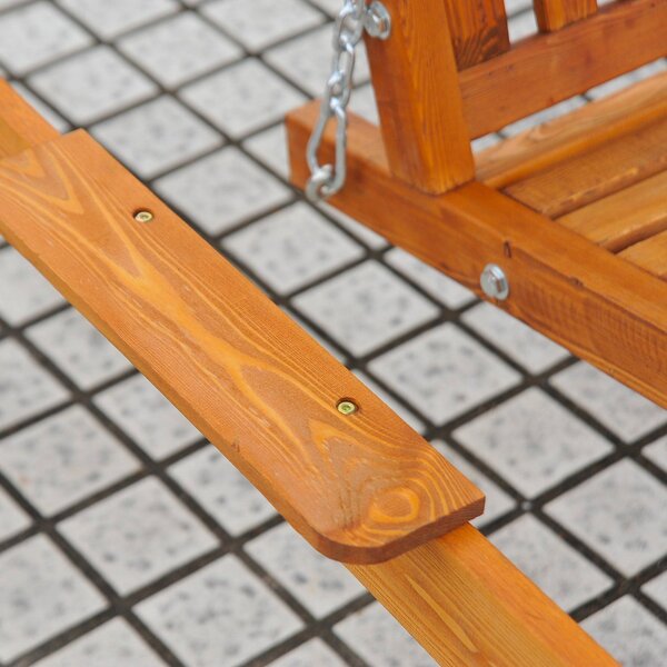 VivaGarden Dondolo da Giardino 3 Posti con Tettuccio Parasole in Legno colore Blu Swing