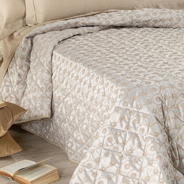 Copriletto Trapuntato In Raso Jacquard Collins Matrimoniale Dreaming Non Specificato Naturale Caleffi