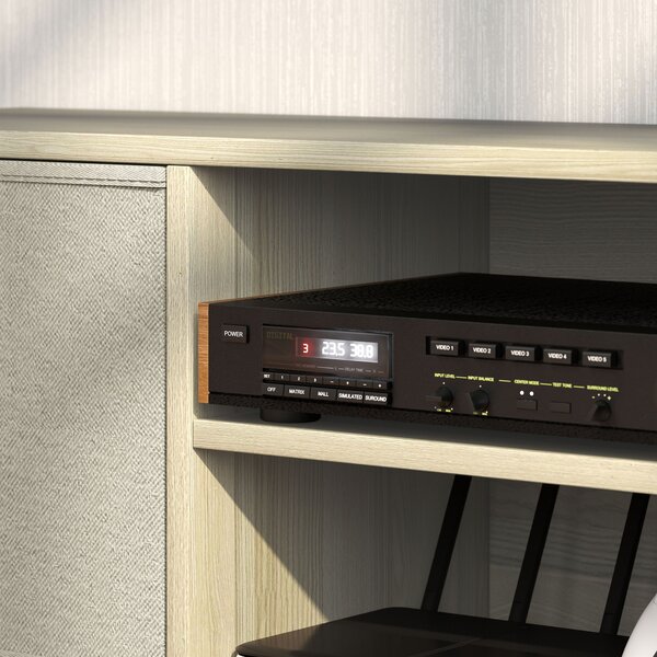 HOMCOM Mobile TV per televisori fino a 127 cm con 2 cassetti in tessuto e ripiani aperti legno e beige | Aosom Italy