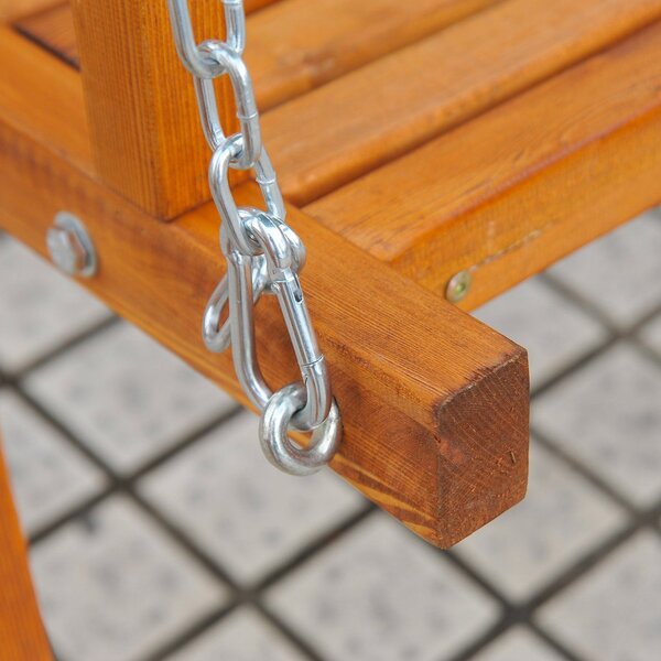 VivaGarden Dondolo da Giardino 3 Posti con Tettuccio Parasole in Legno colore Blu Swing