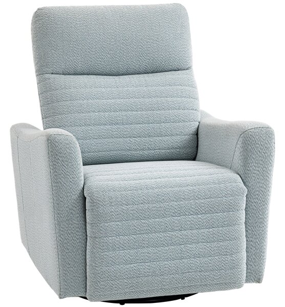HOMCOM Poltrona reclinabile, poltrona relax con poggiapiedi, girevole a 360°, a dondolo, 82 x 90,5 x 101 cm, grigio-blu | Aosom Italy