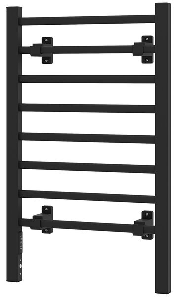 HOMCOM Scaldasalviette Elettrico da Terra o Parete 150W con 8 Barre e Timer 2-4 Ore, 53x35x90 cm, Nero