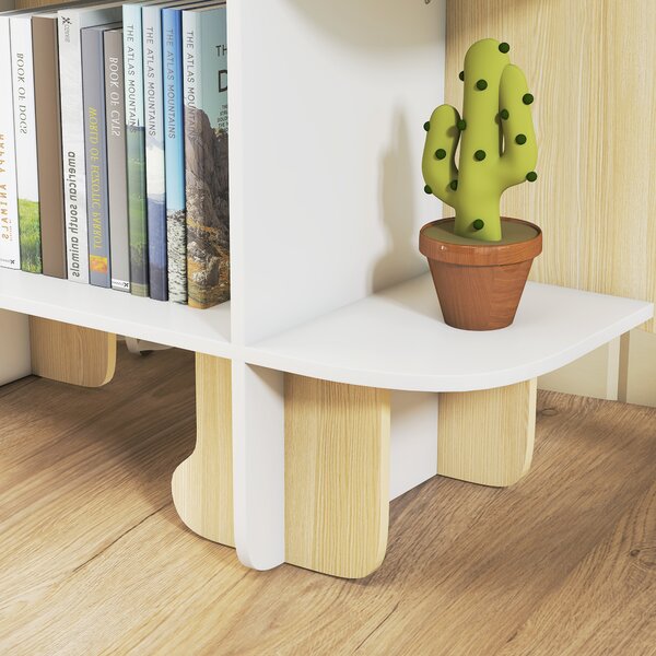 AIYAPLAY Libreria per bambini mobile porta giocattoli e libri 6 scomparti 120x28x72,2cm legno naturale | Aosom Italy