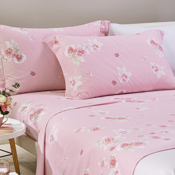 Completo Lenzuola In Flanella Floral Style Flanella Matrimoniale Caleffi Geometrico Rosa Caleffi