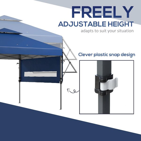 VivaGarden Gazebo da Giardino 5x3 mt Pieghevole con Pareti Estensibili + Borsa con Ruote colore Blu