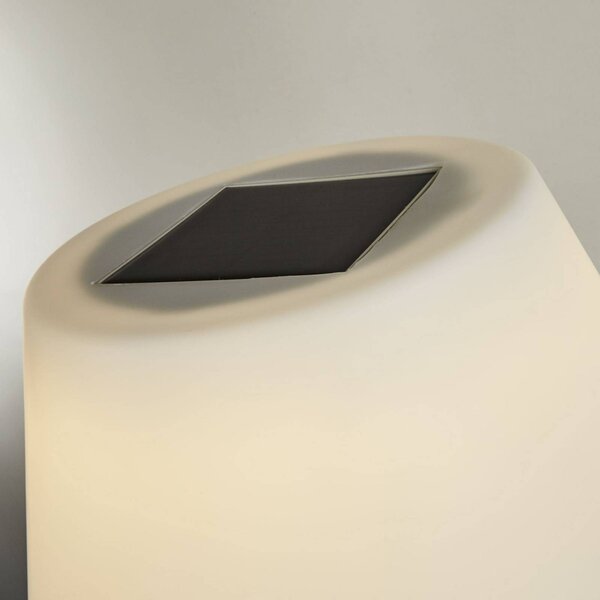 Searchlight Lampada da tavolo LED solare Venice I, IP44, bianco/argento I, Alluminio / Grigio / Zincato, Plastica
