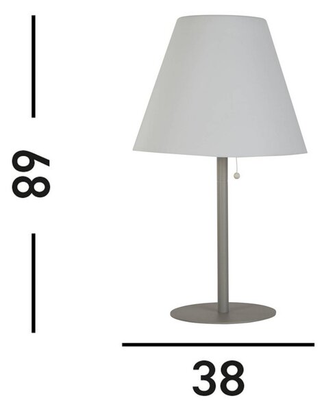 Searchlight Lampada da tavolo LED solare Venice I, IP44, bianco/argento I, Alluminio / Grigio / Zincato, Plastica