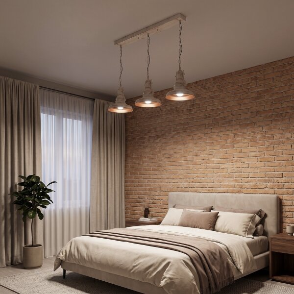 Brilagi - Lampadario a catena PYRONIC 3xE27/40W/230V crema/patina