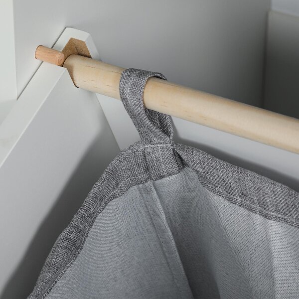 DecHome Mobile Portabiancheria con 1 Cesto 1 Cassetto in Legno Dimensioni 52x33x90 cm colore Bianco