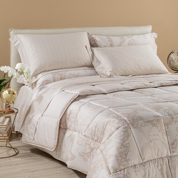 Trapunta In Raso Di Cotone Geo White Matrimoniale Alviero Martini 1A Classe Geo Caleffi