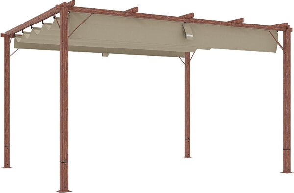 VivaGarden Pergola da Esterno 3,82x3x2,32 cm in Poliestere/Alluminio colore Legno
