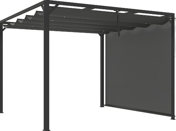 VivaGarden Pergola da Esterno 3x3 m in Acciaio/Poliestere colore Grigio Scuro