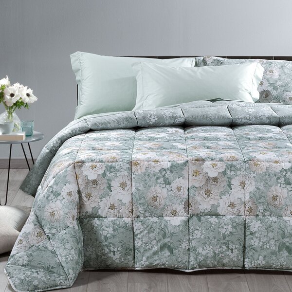 Trapunta MATRIMONIALE Kioto Flowers ANICE Raso Di Cotone Caleffi
