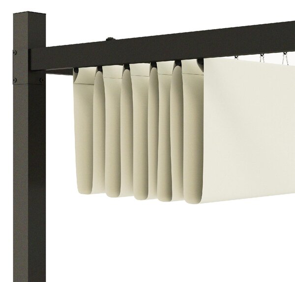 VivaGarden Pergola da Esterno 3x3 m in Metallo/Poliestere colore Bianco Crema