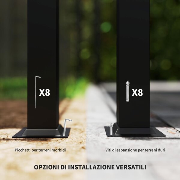 VivaGarden Pergola da Esterno 3x3 m in Metallo/Poliestere colore Bianco Crema