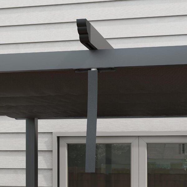 VivaGarden Pergola da Esterno 4x3 m in Metallo e Poliestere colore Grigio Scuro