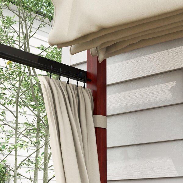 VivaGarden Pergola da Esterno in Alluminio 3,45x3x2,15-2,55 mt con Tende Laterali colore Crema