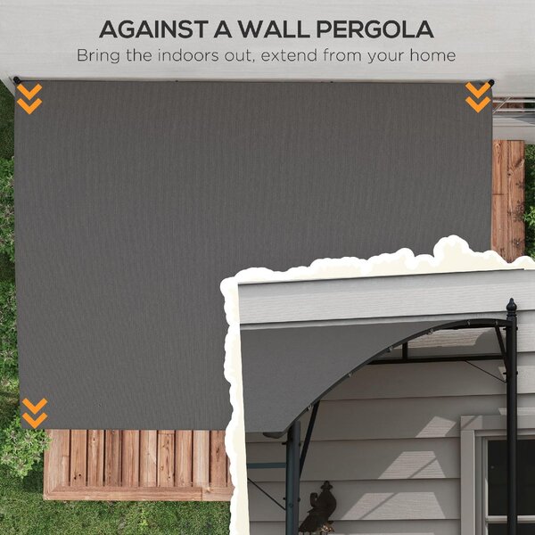 VivaGarden Pergola da Esterno in Metallo/Poliestere 4x3x2/2,62 cm colore Grigio Scuro