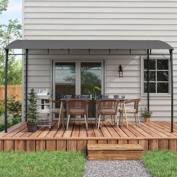 VivaGarden Pergola da Esterno in Metallo/Poliestere 4x3x2/2,62 cm colore Grigio Scuro