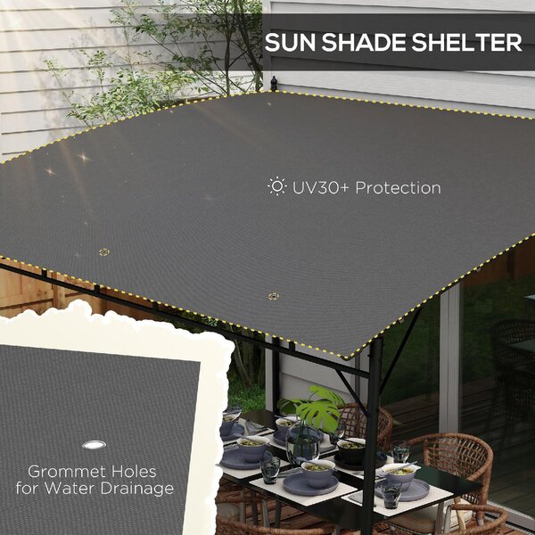 VivaGarden Pergola da Esterno in Metallo/Poliestere 4x3x2/2,62 cm colore Grigio Scuro