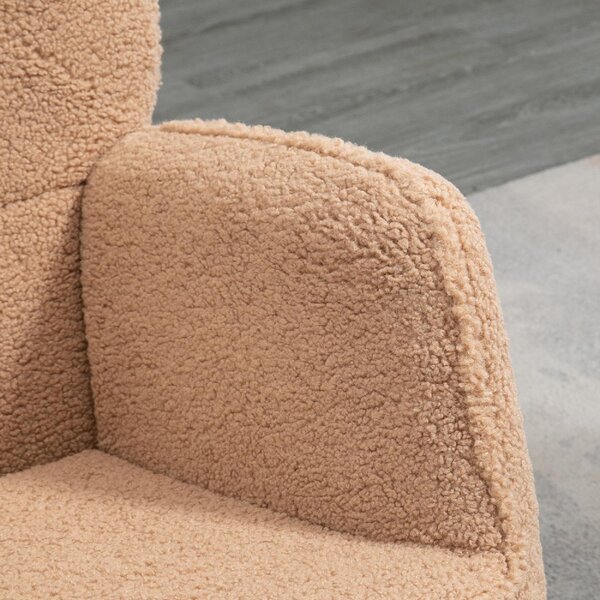 DecHome Poltrona a Dondolo Stile Scandinavo in Tessuto Boucl 71x98x101 cm colore Marrone