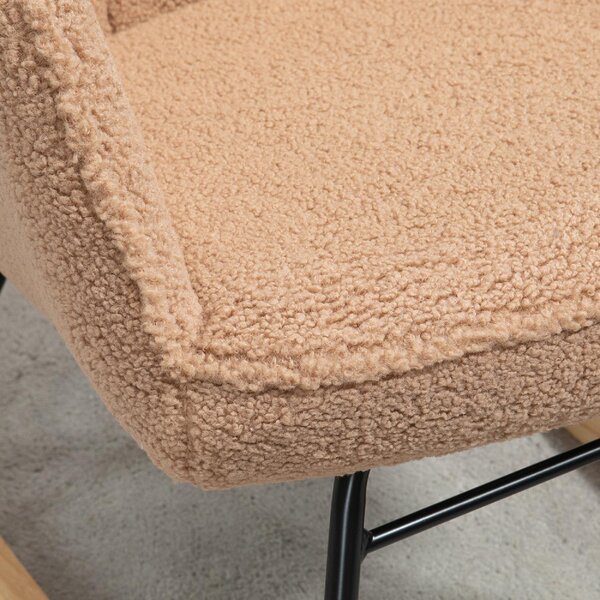 DecHome Poltrona a Dondolo Stile Scandinavo in Tessuto Boucl 71x98x101 cm colore Marrone