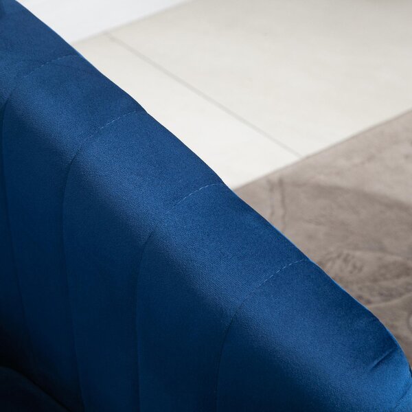 DecHome Poltrona Stile Scandinavo in Tessuto Velluto Dimensioni 71x49x94 cm colore Blu