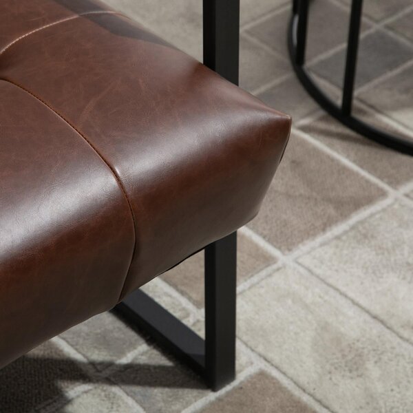 DecHome Poltrona Stile Industriale in Ecopelle Dimensioni 62x74x78 cm colore Marrone - Barcellona