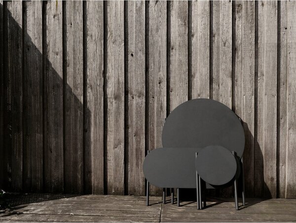 Tavolo da pranzo rotondo in metallo nero ø 70 cm Disc - Zone