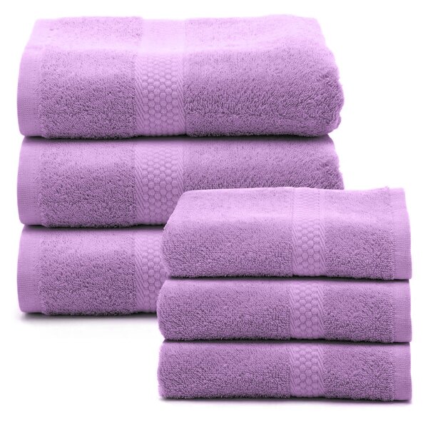 Set Asciugamani In Spugna In Cotone Spugna Standard Spugnissima Tinta Unita Ciclamino Caleffi