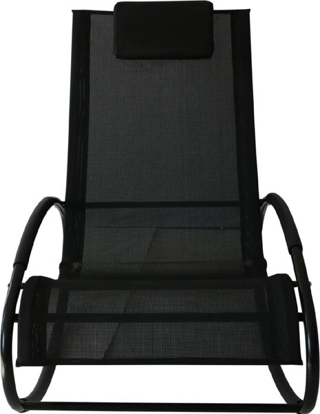 VivaGarden Sdraio a Dondolo da Giardino in Acciaio Dimensioni 105x62x88 cm colore Nero