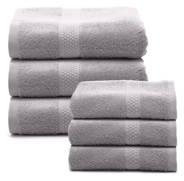 Set Asciugamani In Spugna In Cotone Spugna Spugnissima Tinta Unita Perla Caleffi